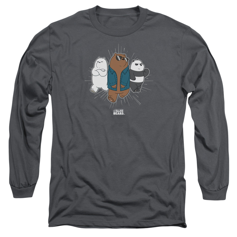 We Bare Bears Jacket Mens Long Sleeve Shirt Charcoal Officially Licensed