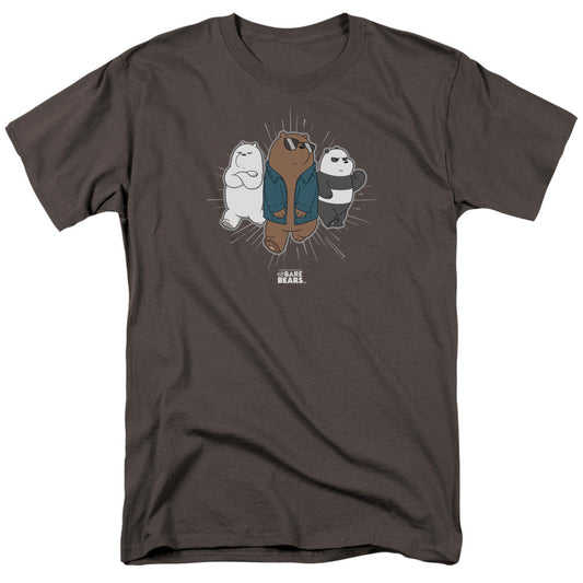 We Bare Bears Jacket Mens T Shirt Charcoal Officially Licensed