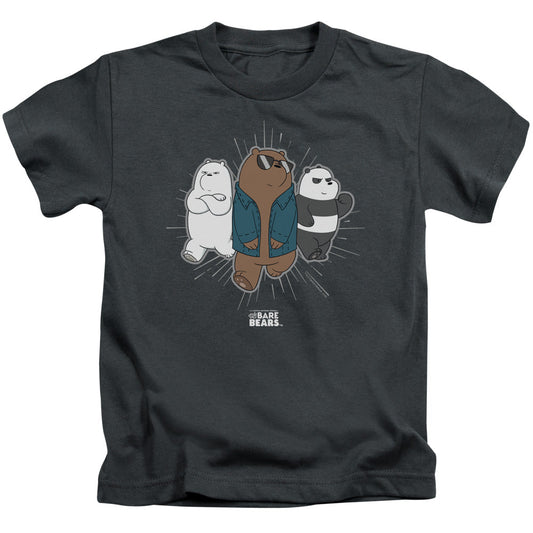 We Bare Bears Jacket Juvenile Kids Youth T Shirt Charcoal Officially Licensed