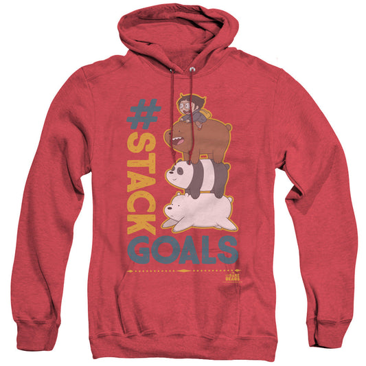 We Bare Bears Stack Goals Heather Mens Hoodie Red Officially Licensed