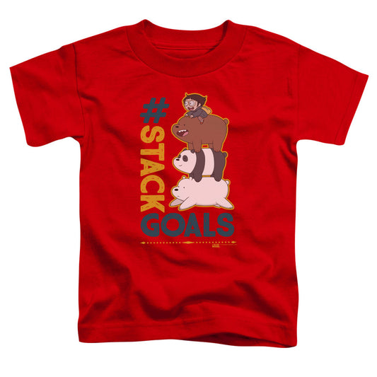 We Bare Bears Stack Goals Toddler Kids Youth T Shirt Red Officially Licensed