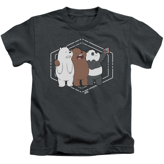 We Bare Bears Selfie Juvenile Kids Youth T Shirt Charcoal Officially Licensed