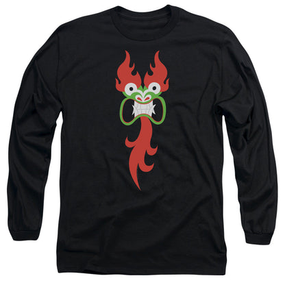 Samurai Jack Aku Face Mens Long Sleeve Shirt Black Officially Licensed Officially Licensed