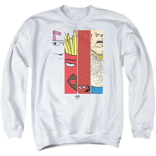 Aqua Teen Hunger Force Group Tiles Mens Crewneck Sweatshirt White Officially Licensed