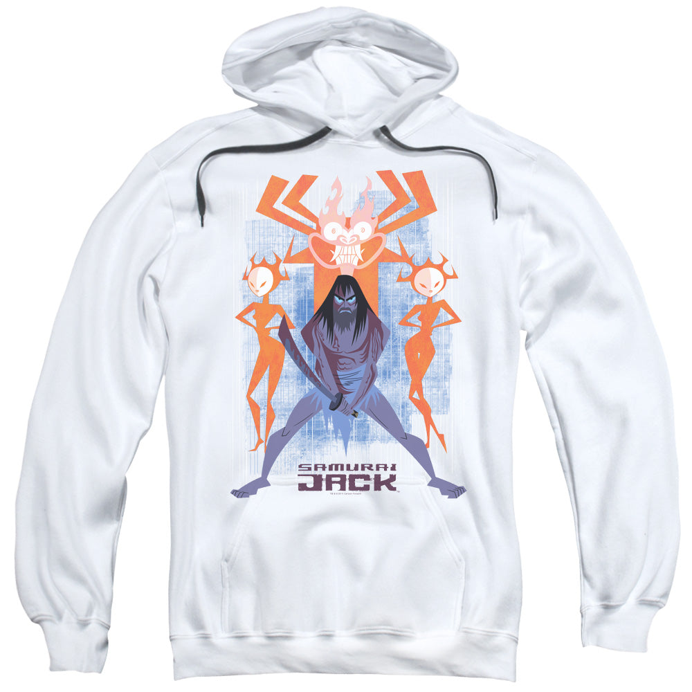 Samurai Jack Jack Vs Evil Mens Hoodie White Officially Licensed