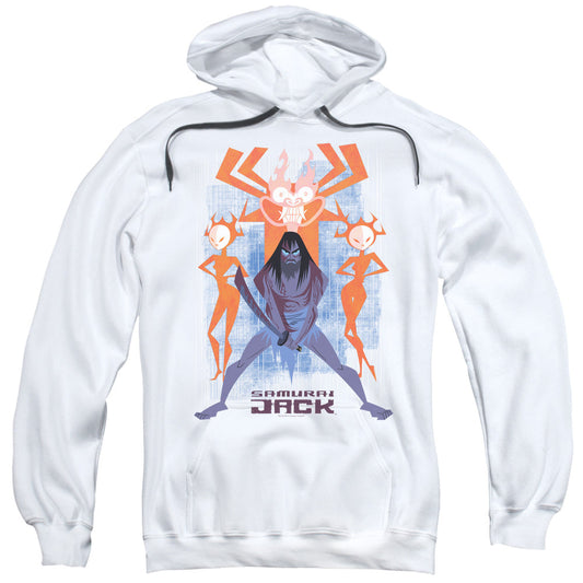 Samurai Jack Jack Vs Evil Mens Hoodie White Officially Licensed