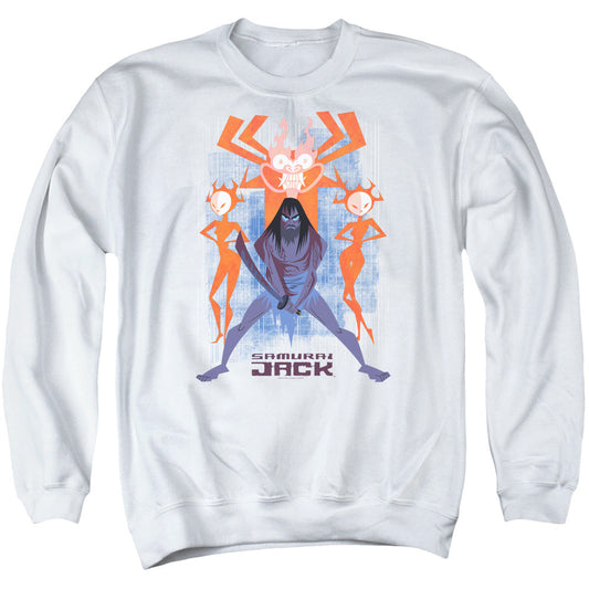 Samurai Jack Jack Vs Evil Mens Crewneck Sweatshirt White Officially Licensed