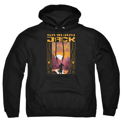 Samurai Jack Sunrise Mens Hoodie Black Officially Licensed