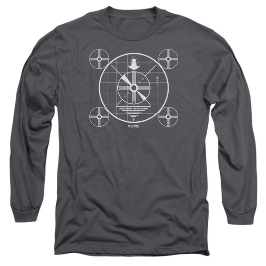 Space Ghost Coast To Coast Mens Long Sleeve Shirt Charcoal Officially Licensed Officially Licensed