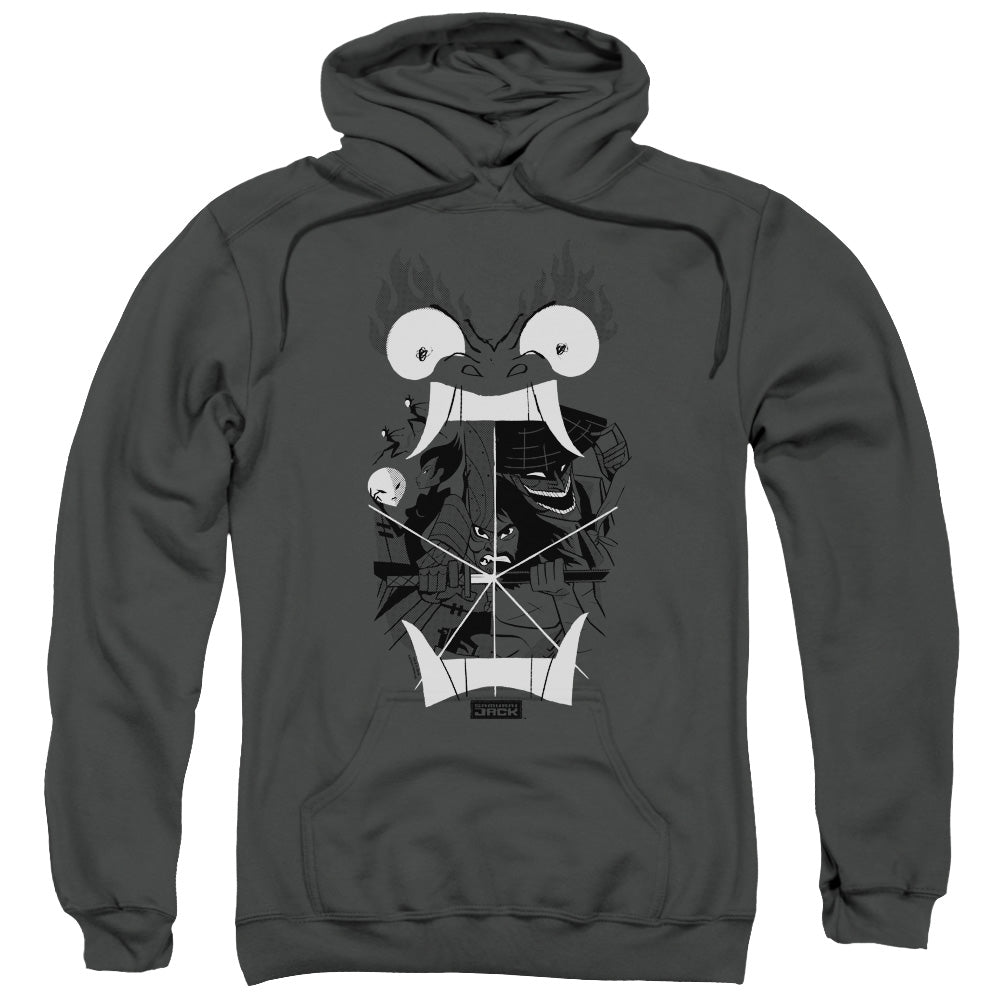 Samurai Jack Divisive Mens Hoodie Charcoal Officially Licensed