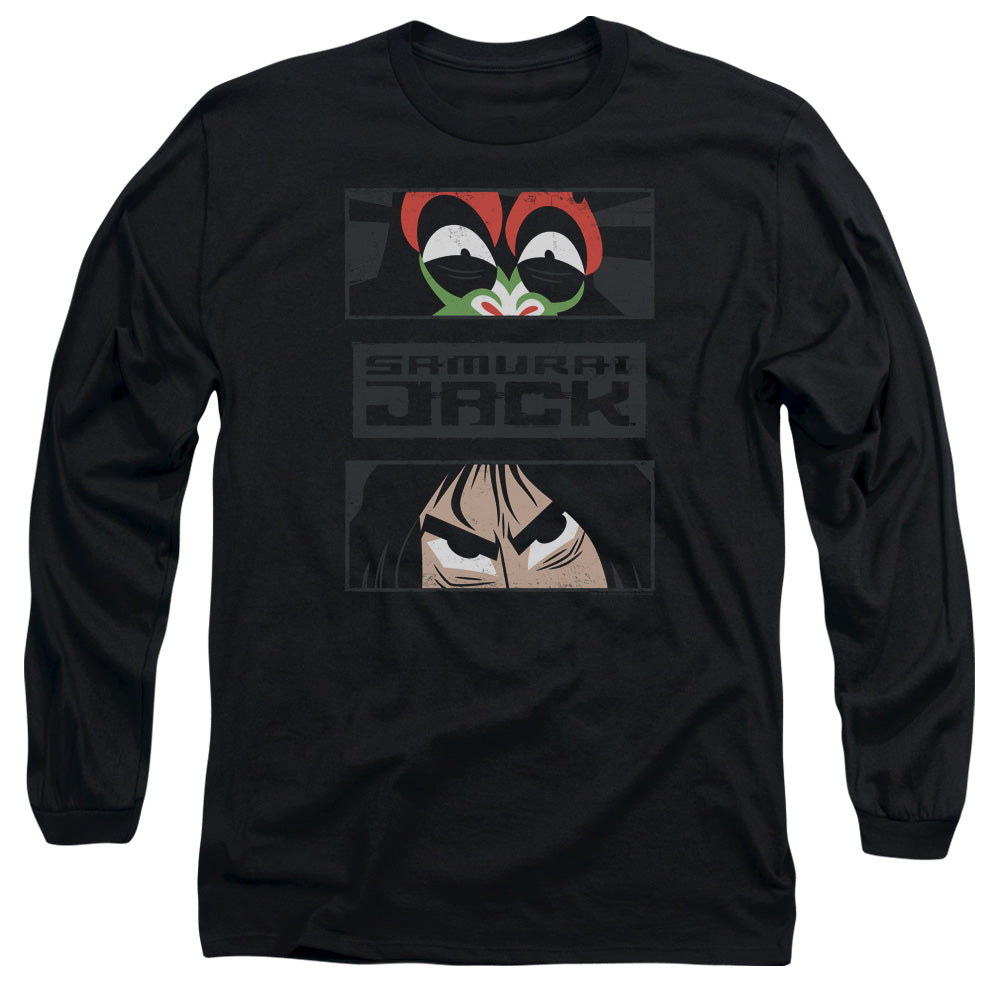 Samurai Jack Stare Down Mens Long Sleeve Shirt Black Officially Licensed Officially Licensed