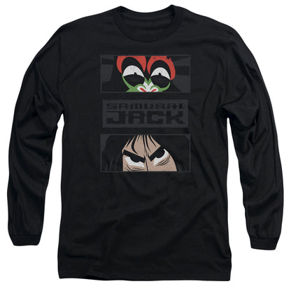 Samurai Jack Stare Down Mens Long Sleeve Shirt Black Officially Licensed Officially Licensed