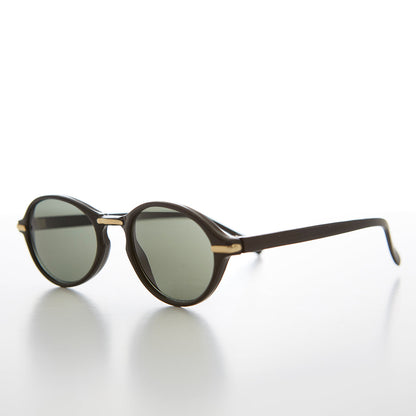 Oval Sunglass with Gold Accents Key Hole Bridge - Cooper