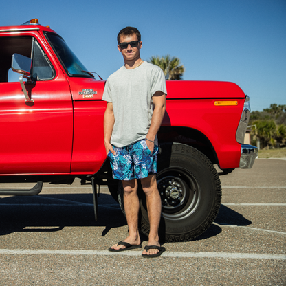 Caribbean Palms - Waterproof Swim Shorts With A Waterproof Pocket - Triathlete Store