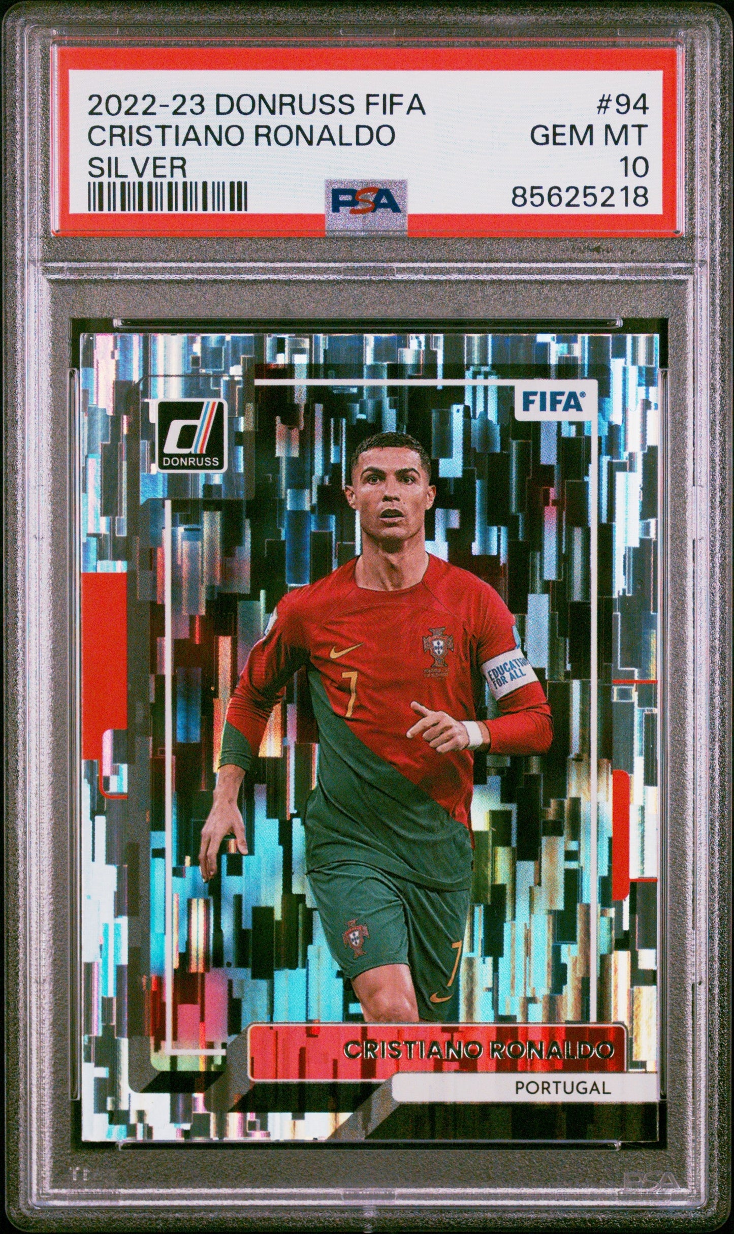 Graded 2022 Donruss FIFA Cristiano Ronaldo #94 Silver Soccer Card PSA 10 Gem Mint