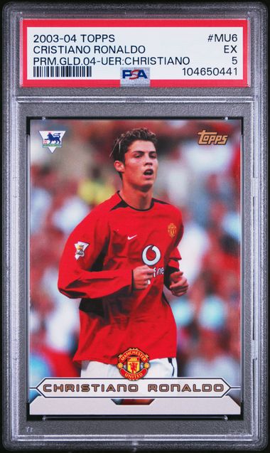 Graded 2003 Topps Christiano Cristiano Ronaldo #MU6 Error Soccer Card PSA 5 EX