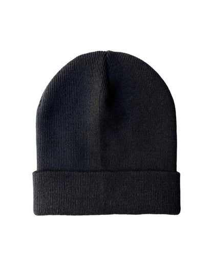 CS101 HAAKWEAR Traditional Silent Cuffed Beanie, Midnight Black