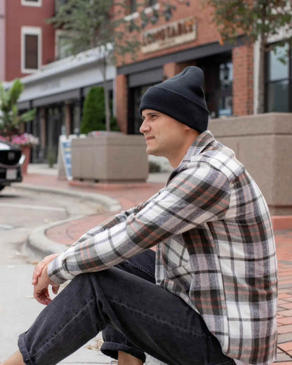 CS101 HAAKWEAR Traditional Silent Cuffed Beanie, Midnight Black