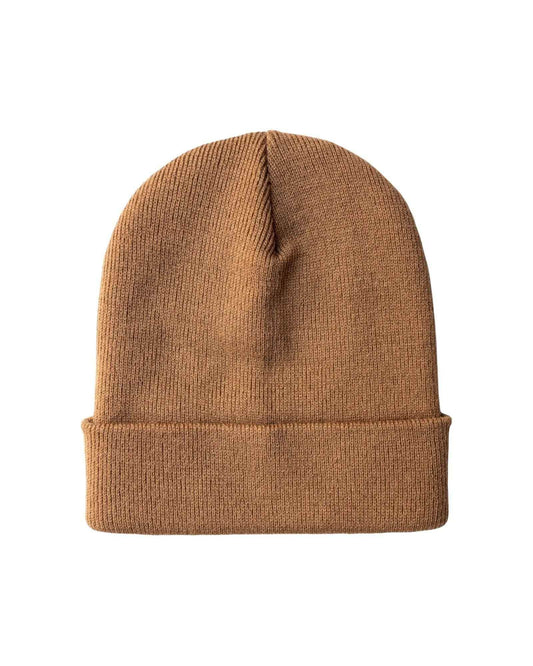 CS104 HAAKWEAR Traditional Silent Cuffed Beanie, Camel Brown