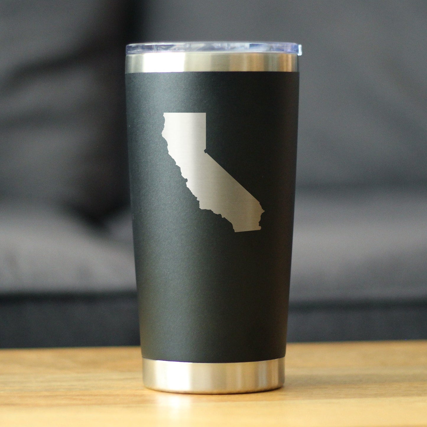 California State Outline - Insulated Coffee Tumbler Cup with Sliding Lid - Stainless Steel Travel Mug - California Gifts for Women and Men Californians