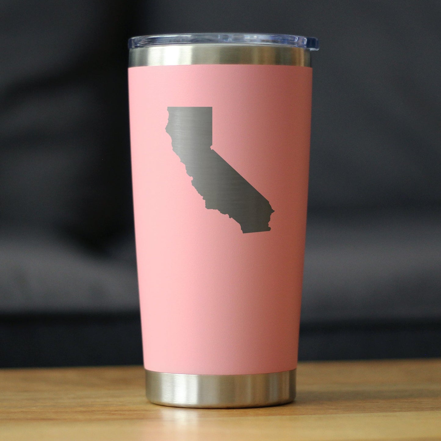 California State Outline - Insulated Coffee Tumbler Cup with Sliding Lid - Stainless Steel Travel Mug - California Gifts for Women and Men Californians