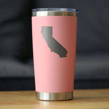 California State Outline - Insulated Coffee Tumbler Cup with Sliding Lid - Stainless Steel Travel Mug - California Gifts for Women and Men Californians