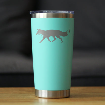 Fox Silhouette - Cabin Themed Gifts or Rustic Decor for Women and Men - 20 oz Coffee Tumbler