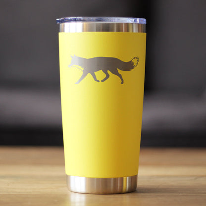 Fox Silhouette - Cabin Themed Gifts or Rustic Decor for Women and Men - 20 oz Coffee Tumbler