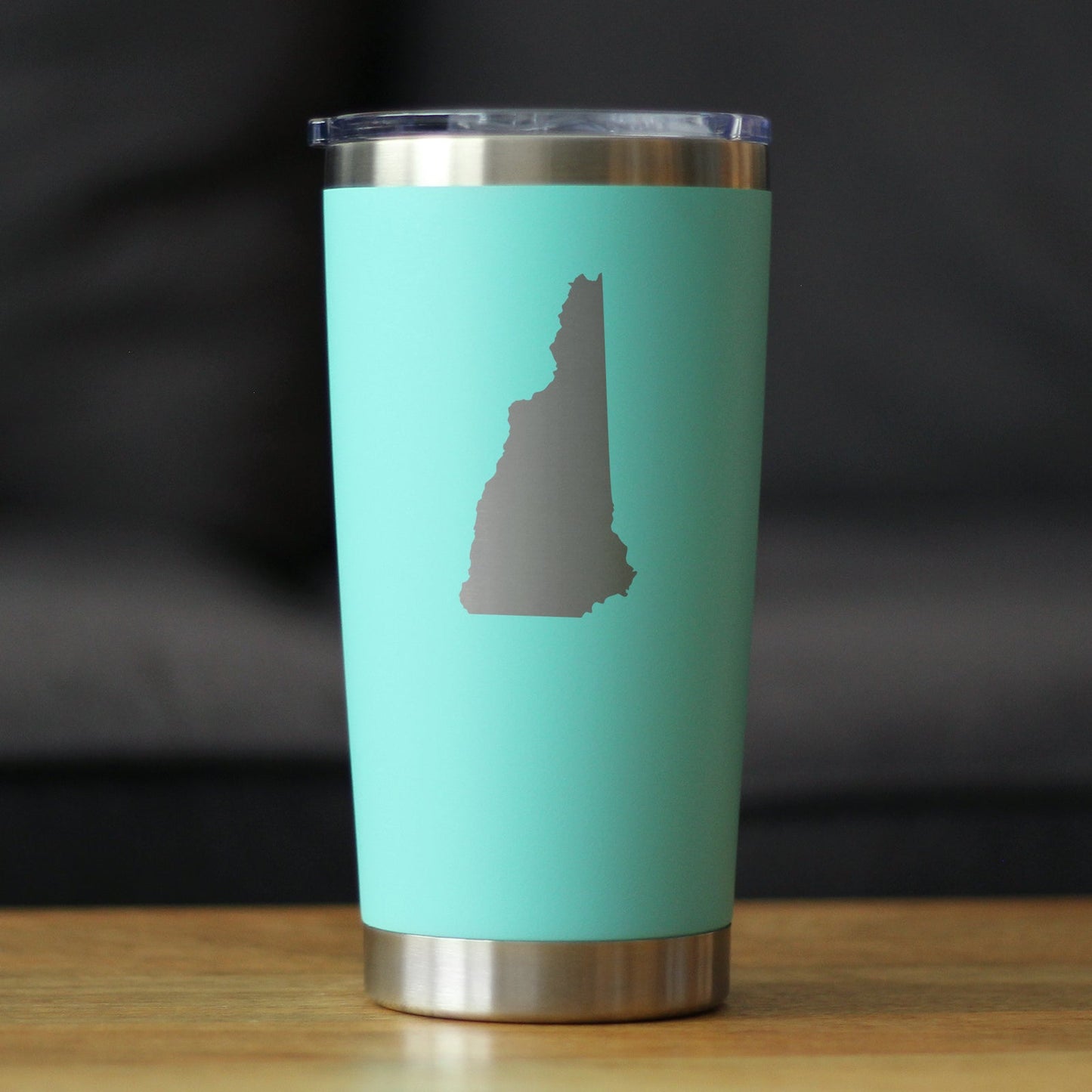 New Hampshire State Outline - Insulated Coffee Tumbler Cup with Sliding Lid - Stainless Steel Travel Mug - New Hampshire Gifts for Women and Men