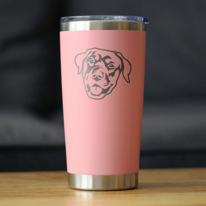 Happy Rottweiler Face - 20 oz Coffee Tumbler