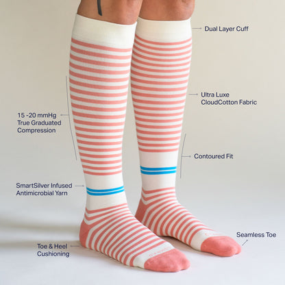 CloudCotton Compression Socks - Stripes