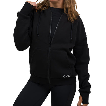 Fleece Zip Up | Black