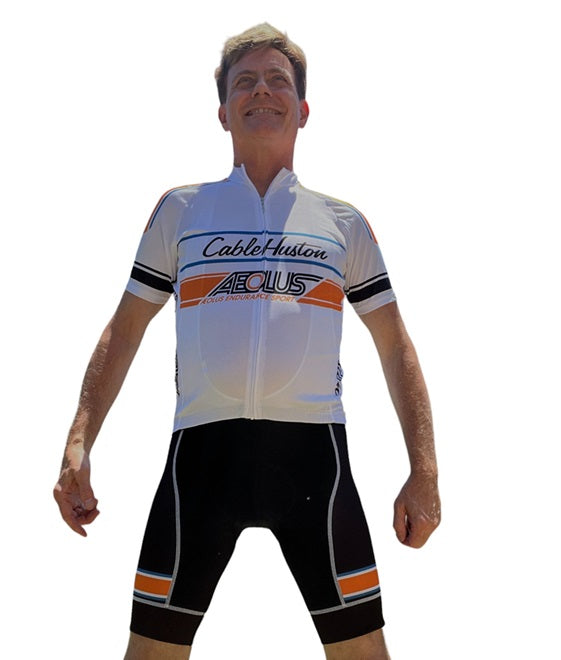 Cable Huston AEOLUS Endurance Sport Cycling Jersey, White (Medium)
