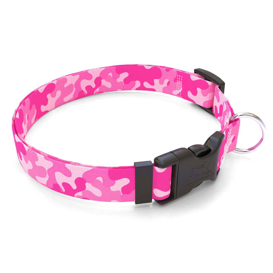 Personalized Pink Camo Dog Collar