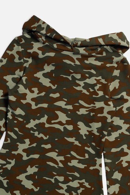 Camo Hooded Dress - Olive