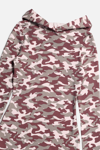 Camo Hooded Dress - Pink