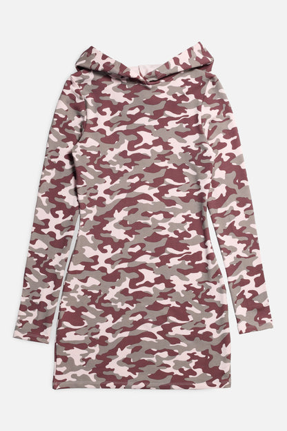 Camo Hooded Dress - Pink