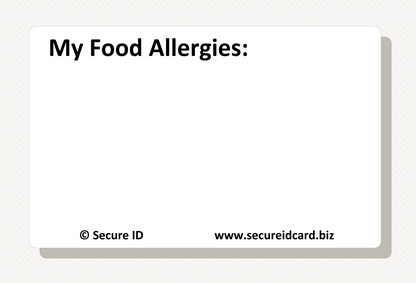 Write on Food Allergy Cards 3 Pack