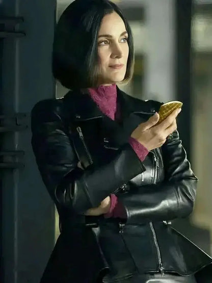 Carrie-Anne Moss FUBAR S02 Black Leather Jacket