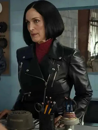 Carrie-Anne Moss FUBAR S02 Black Leather Jacket