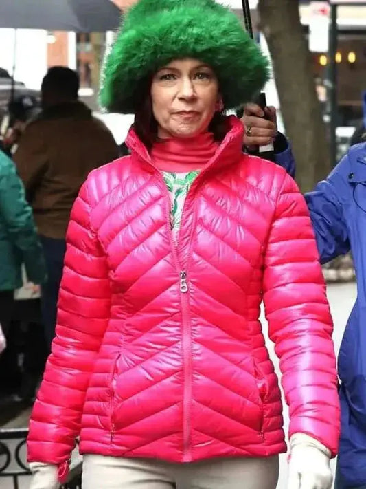 Carrie Preston Elsbeth S02 Pink Puffer Jacket