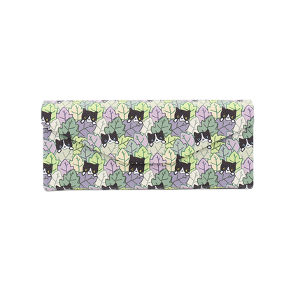 Cat Hide and Seek Print Glasses Case - Vegan Leather Magic Folding Hard Case