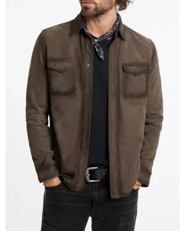 Caught In The Act Double Life S01 Hasani Brown Suede Overshirt