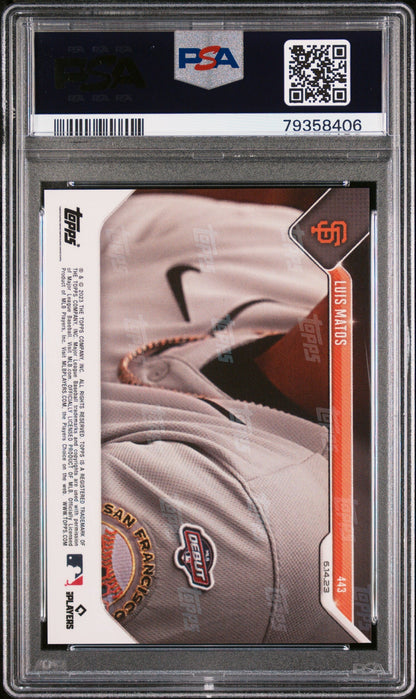 Graded 2023 Topps Now Luis Matos #443 Rookie RC Baseball Card PSA 10 Gem Mint