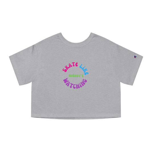 Champion Women's Colorful Skate Like Nobody's Watching Cropped T-Shirt