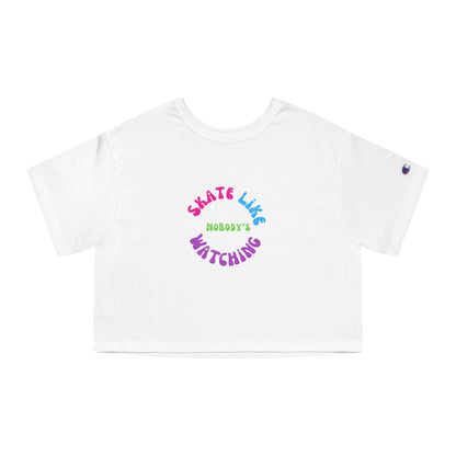 Champion Women's Colorful Skate Like Nobody's Watching Cropped T-Shirt