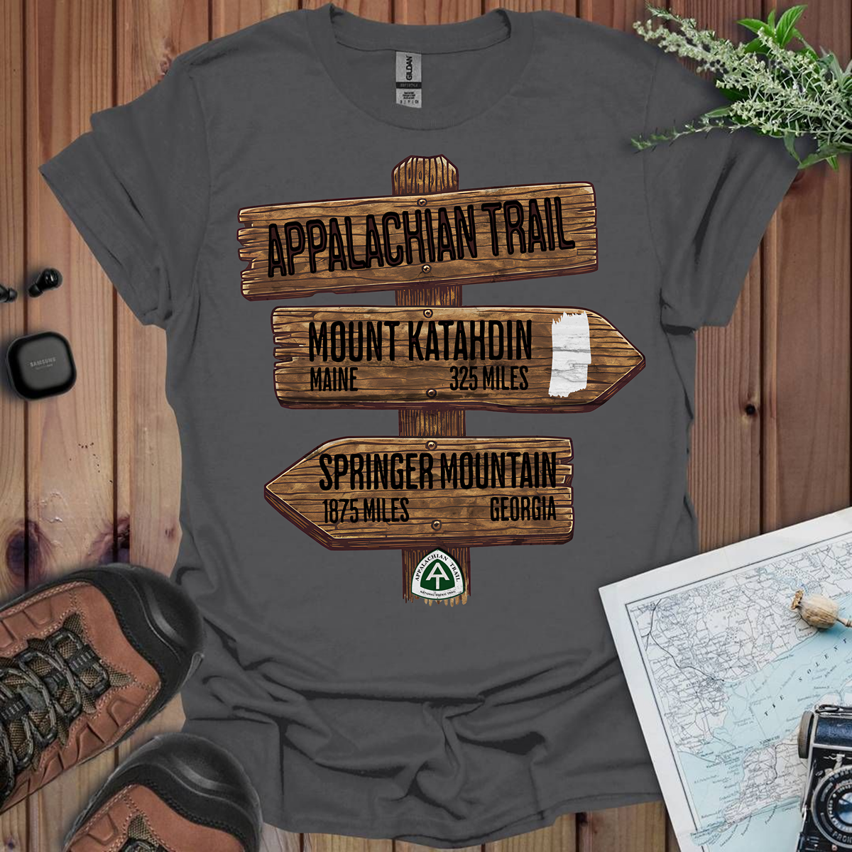 Appalachian Trail White Blaze Unisex Fit Soft T-Shirt Katahdin Springer 2200 Miles