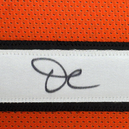 Framed Autographed/Signed Ja'Marr Chase 35x39 Cincinnati Orange Football Jersey Beckett BAS COA
