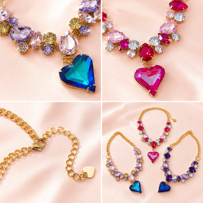 Crystal Heart Pet Necklace Dog accessories