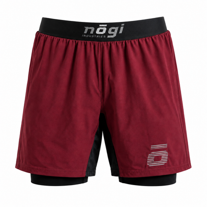 KIDS Ghost Premium Lined Grappling Shorts - Merlot Red